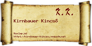 Kirnbauer Kincső névjegykártya